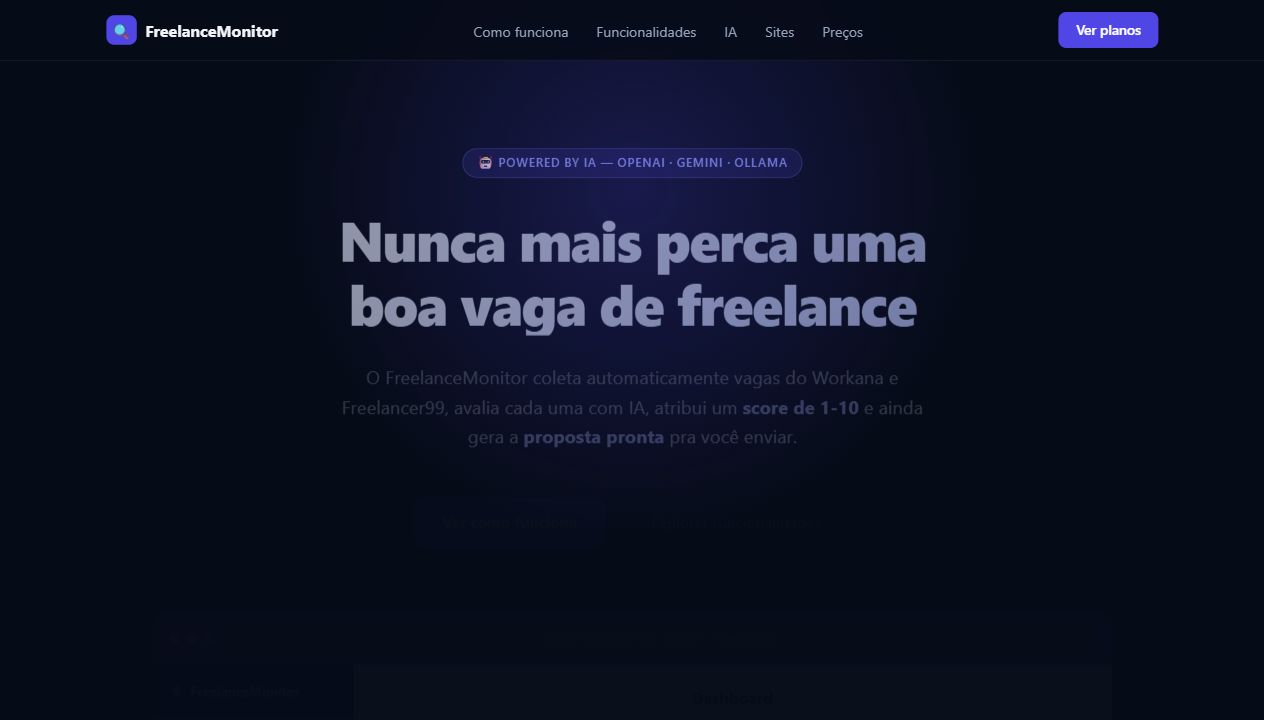 Print do sistema FreelanceMonitor